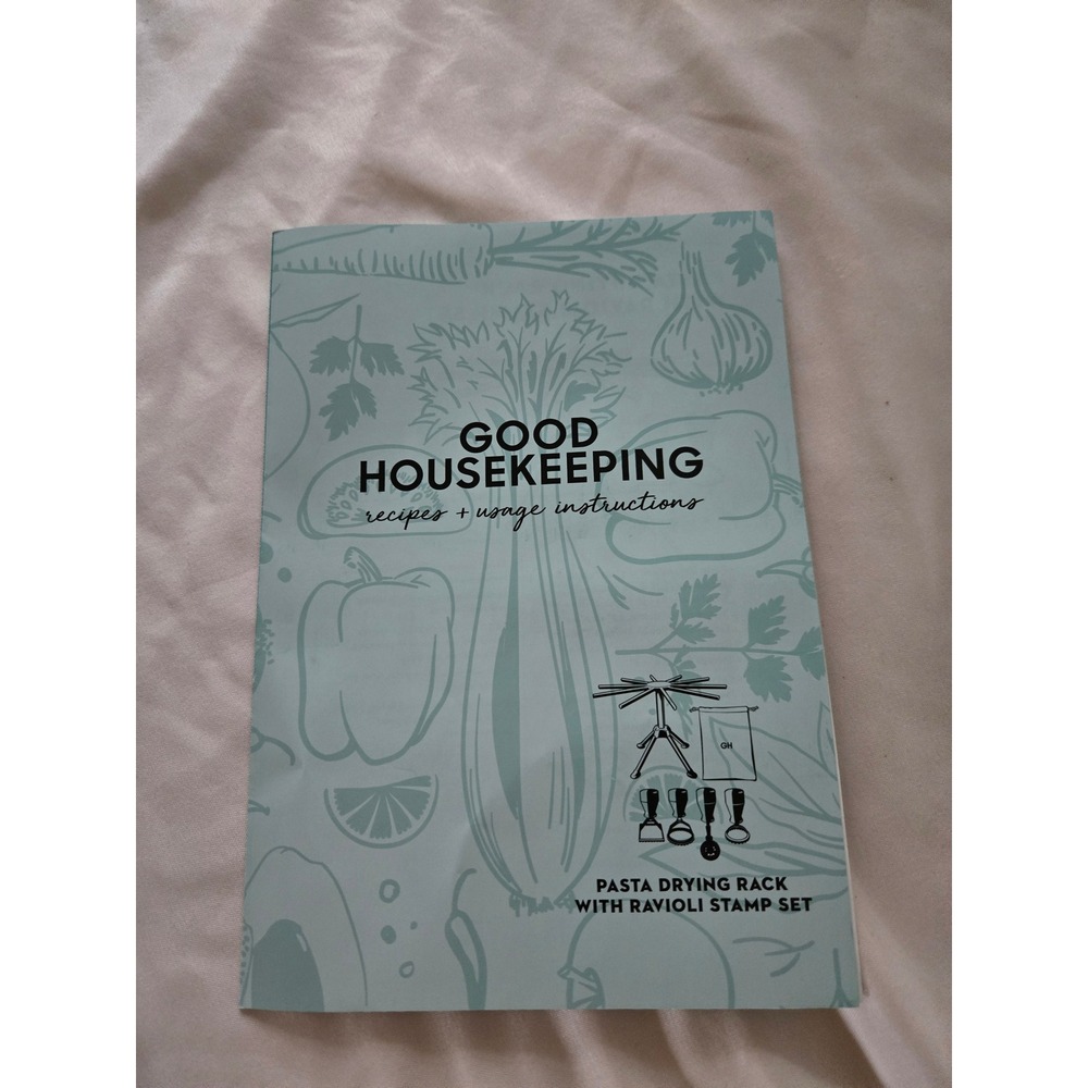 Good Housekeeping Pasta Drying Rack and Ravioli Stamp Set with Storage Bag NEW